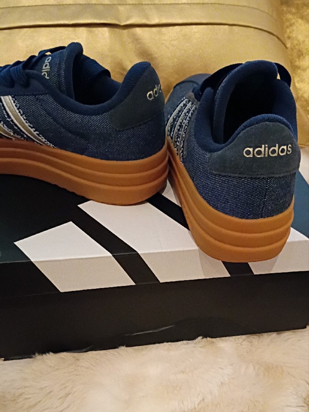 adidas Navy Blue Sneakers with Gum Brown Sole - Picture 3 of 8
